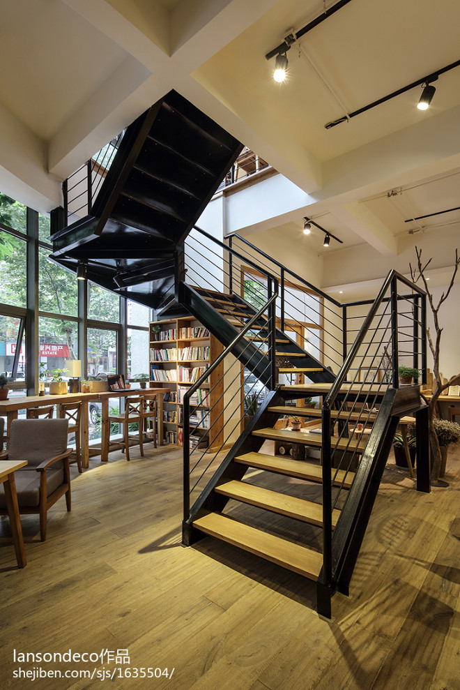 咖啡厅楼梯设计效果图