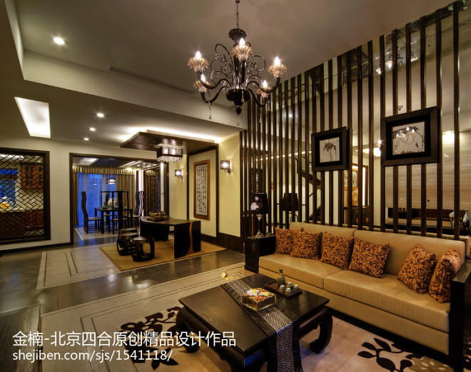 北京四合原创中式客厅设计