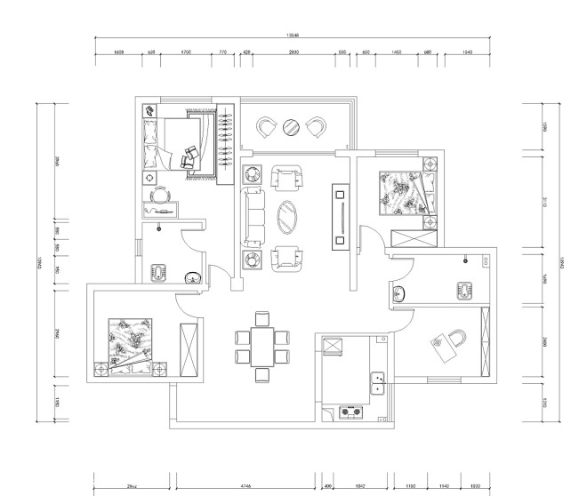 东泓福园国际小区-113平米3居室装