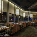 公装典雅餐厅卡座区设计