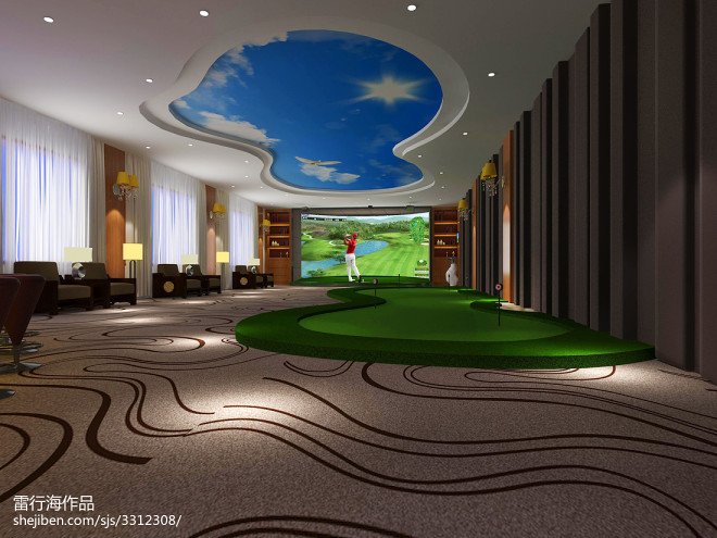 北京某国宾馆室内高尔夫空间设计_23