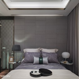 优雅现代风格样板间卧室布置