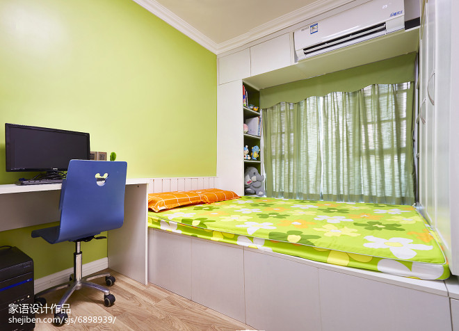 现代风格橄榄绿色卧室设计
