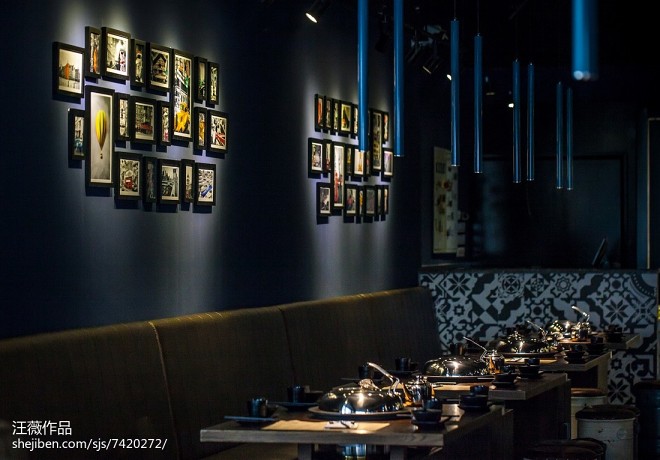 上海蒸好餐厅照片墙设计