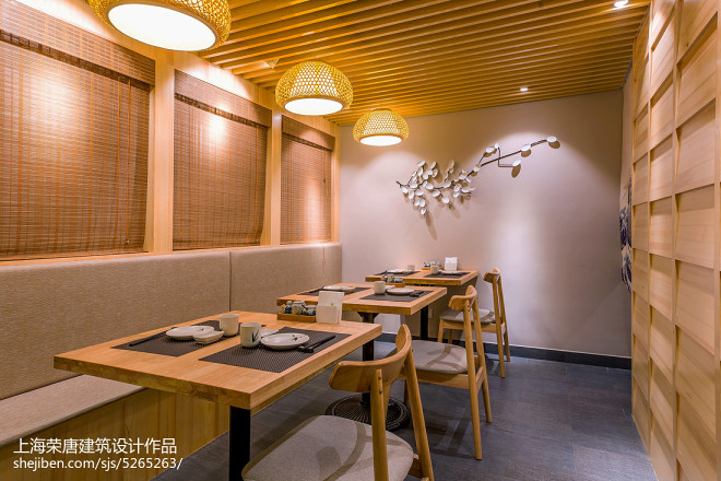 竹の里日式料理店就餐区装修