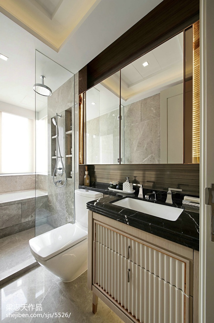 简洁现代风格样板房卫浴设计
