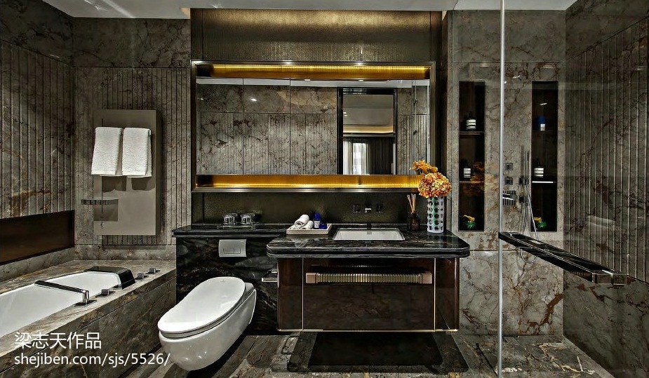 质感混搭风格样板房卫浴设计