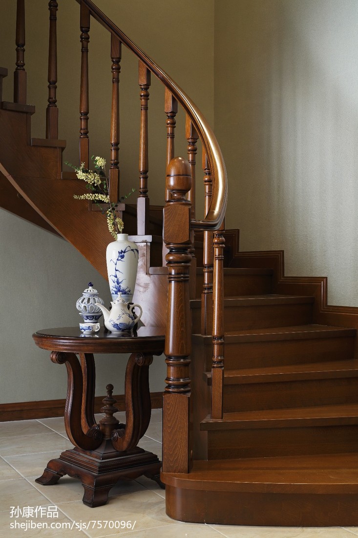 混搭风格木质楼梯设计