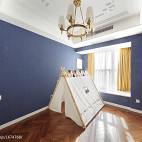 法式风格蓝色系儿童房设计