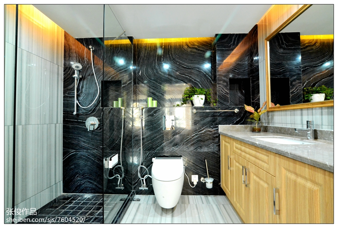 家居现代风格三居室卫浴装饰图
