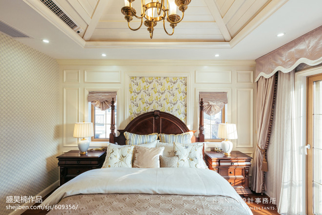 别墅美式温馨卧室效果图