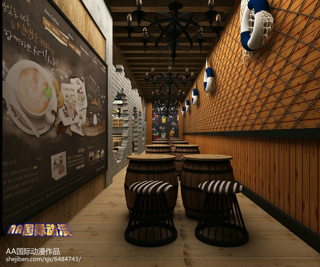 动漫主题咖啡店 动漫咖啡店 咖啡店 店面设计3D_2619700 – 设计本装修效果图
