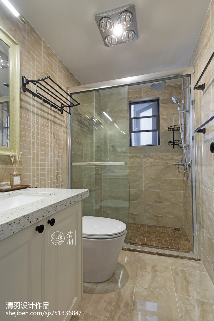 美式三居室卫浴图片