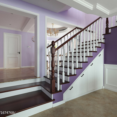 淡紫色美式楼梯设计