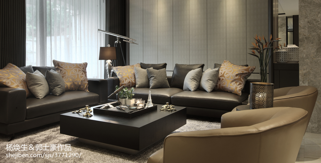 L型现代客厅沙发设计图