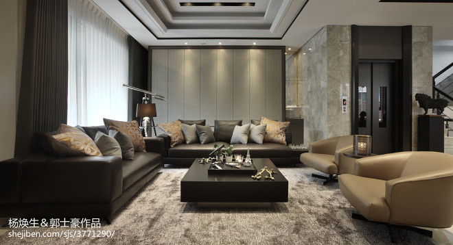 L型现代客厅沙发设计图片