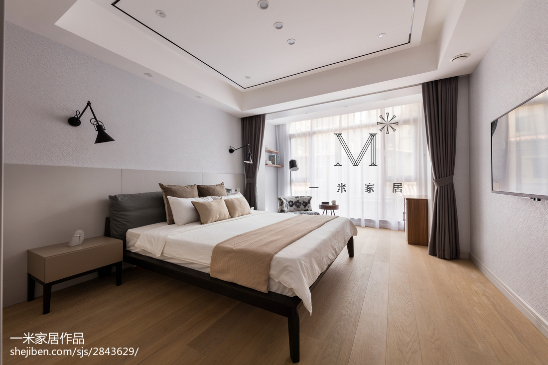 350 m² 现代台湾风卧室装修设计图