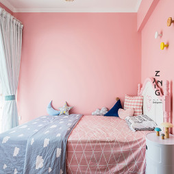 北欧风格粉色儿童房装修效果图