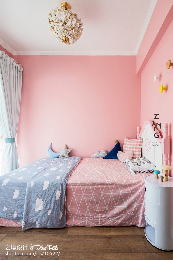 北欧风格粉色儿童房装修效果图