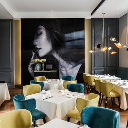 新古典风中餐厅室内设计效果图