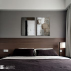 现代卧室床头油画设计图