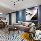 107m²现代北欧客厅沙发组合设计图