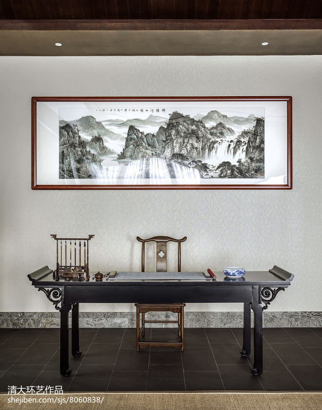 竹语茶室书桌设计图