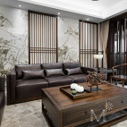 165m²新中式客厅沙发设计图