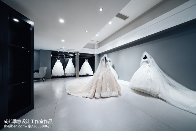 混搭风格婚纱店服装展示区设计图