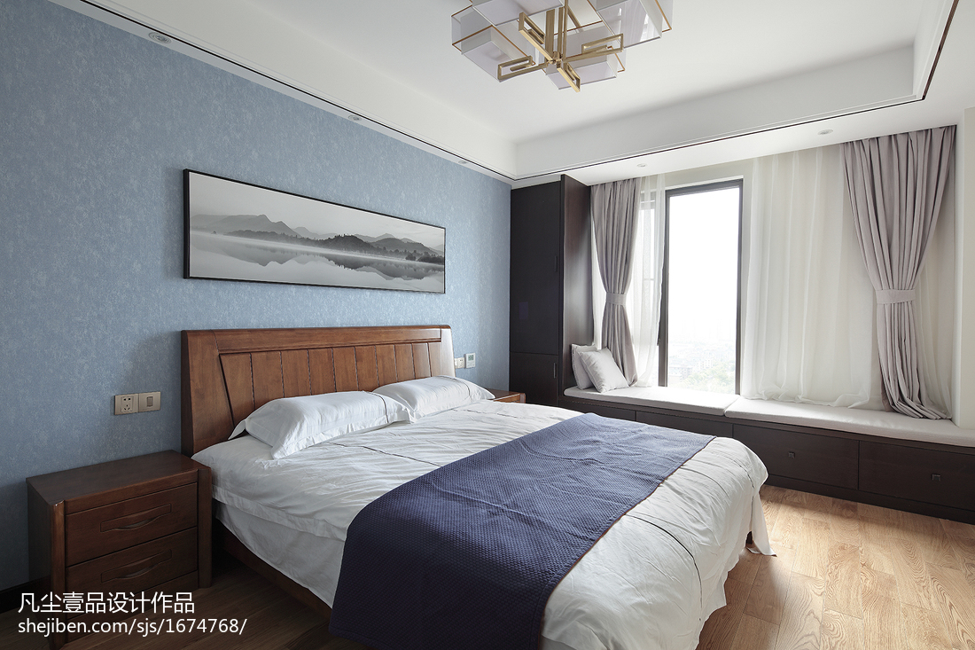 中式四居卧室设计图片