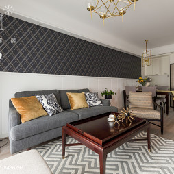 105m²小资美式客厅沙发设计图