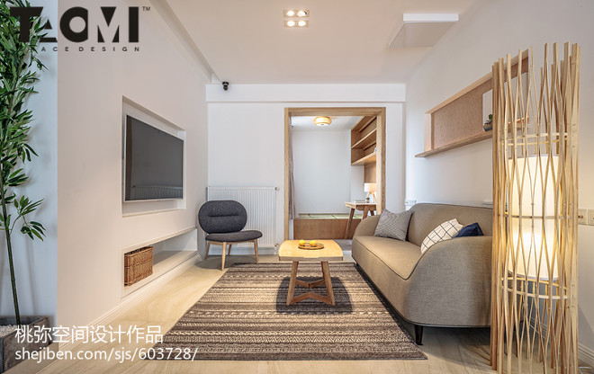 日式风格三居客厅设计效果图