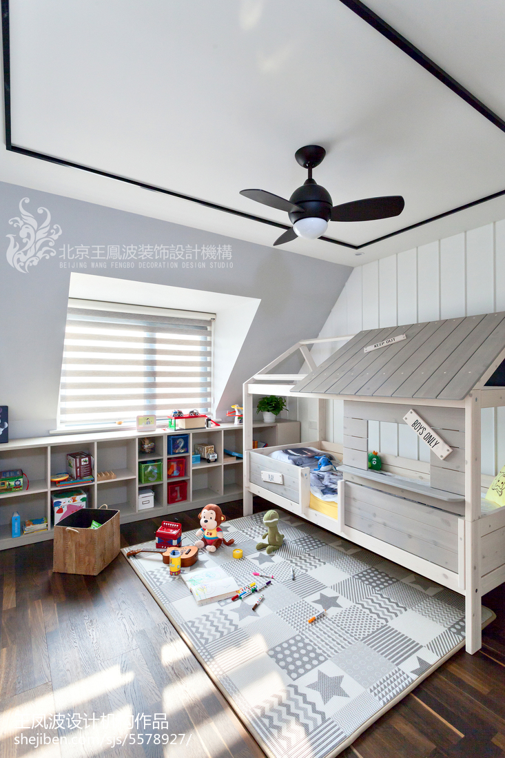 优雅现代三居儿童房设计图