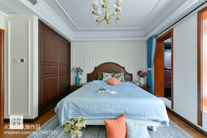 复古美式三居卧室设计图片