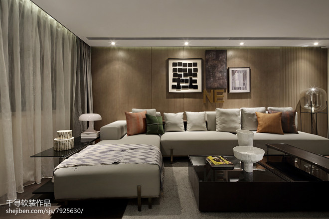 现代豪宅休闲区沙发设计图
