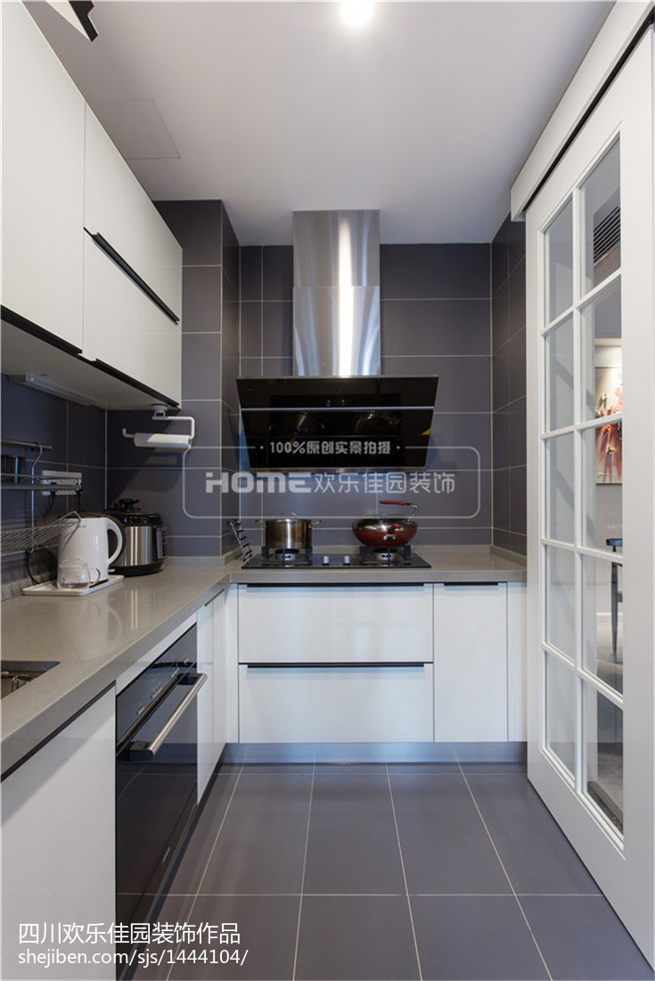 120m²现代简约厨房设计图