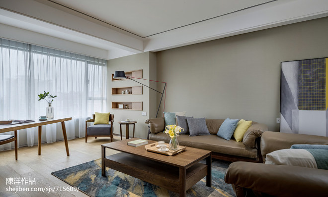 个性现代三居客厅沙发设计图