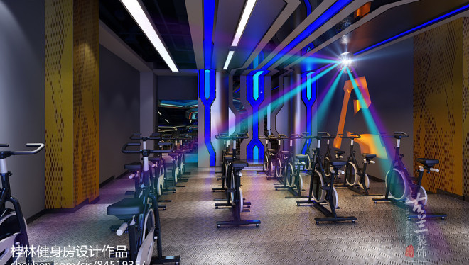 桂林健身房设计公司_鹭岛国际健身房设计