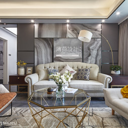 简洁现代三居客厅沙发设计图