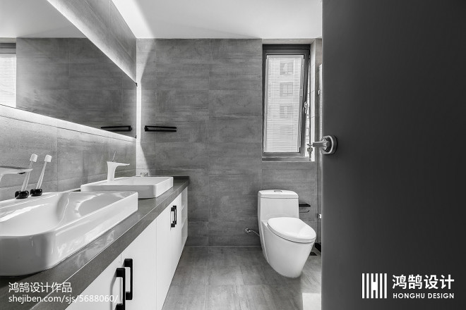 黑白现代卫浴设计图