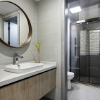现代四居卫浴洗手台设计实景图