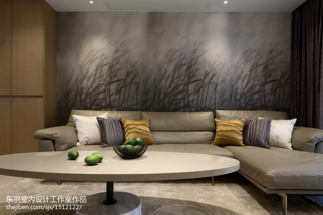 120平方现代客厅沙发设计实景图