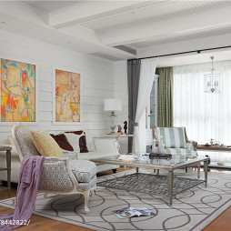 白色系美式别墅客厅设计图片
