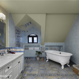 白色系美式别墅卫浴设计图片