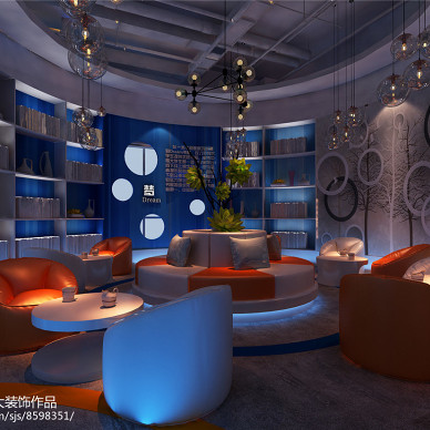 郑州东大学城时尚咖啡厅装修设计案例_3190400