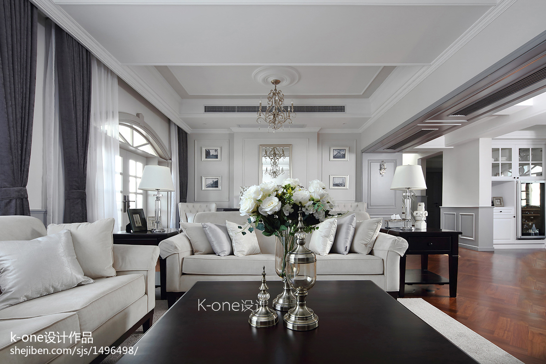 美式别墅客厅沙发设计图片