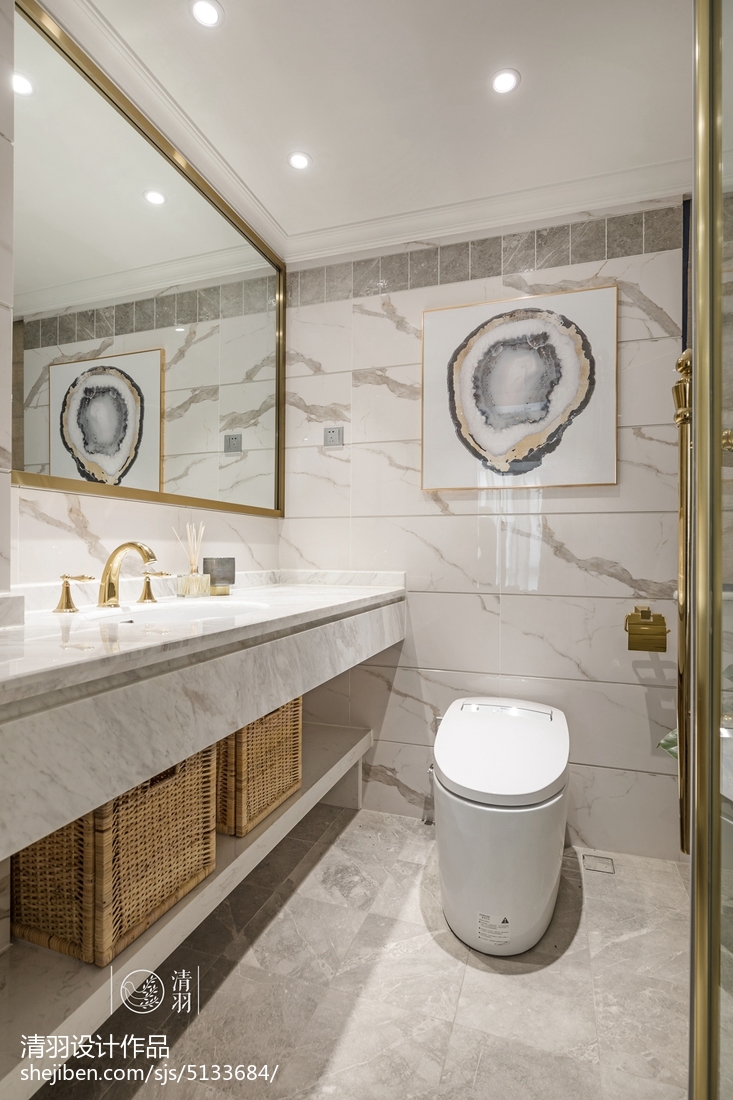 美式卫浴大理石设计图片