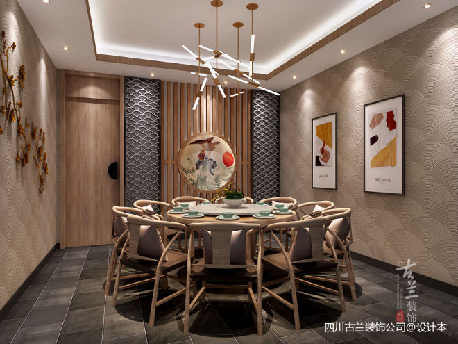 古典现代风格的餐厅-宜昌餐厅设计公司