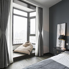 现代质感卧室飘窗设计图