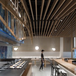 面屋武藏餐厅开放式厨房设计图
